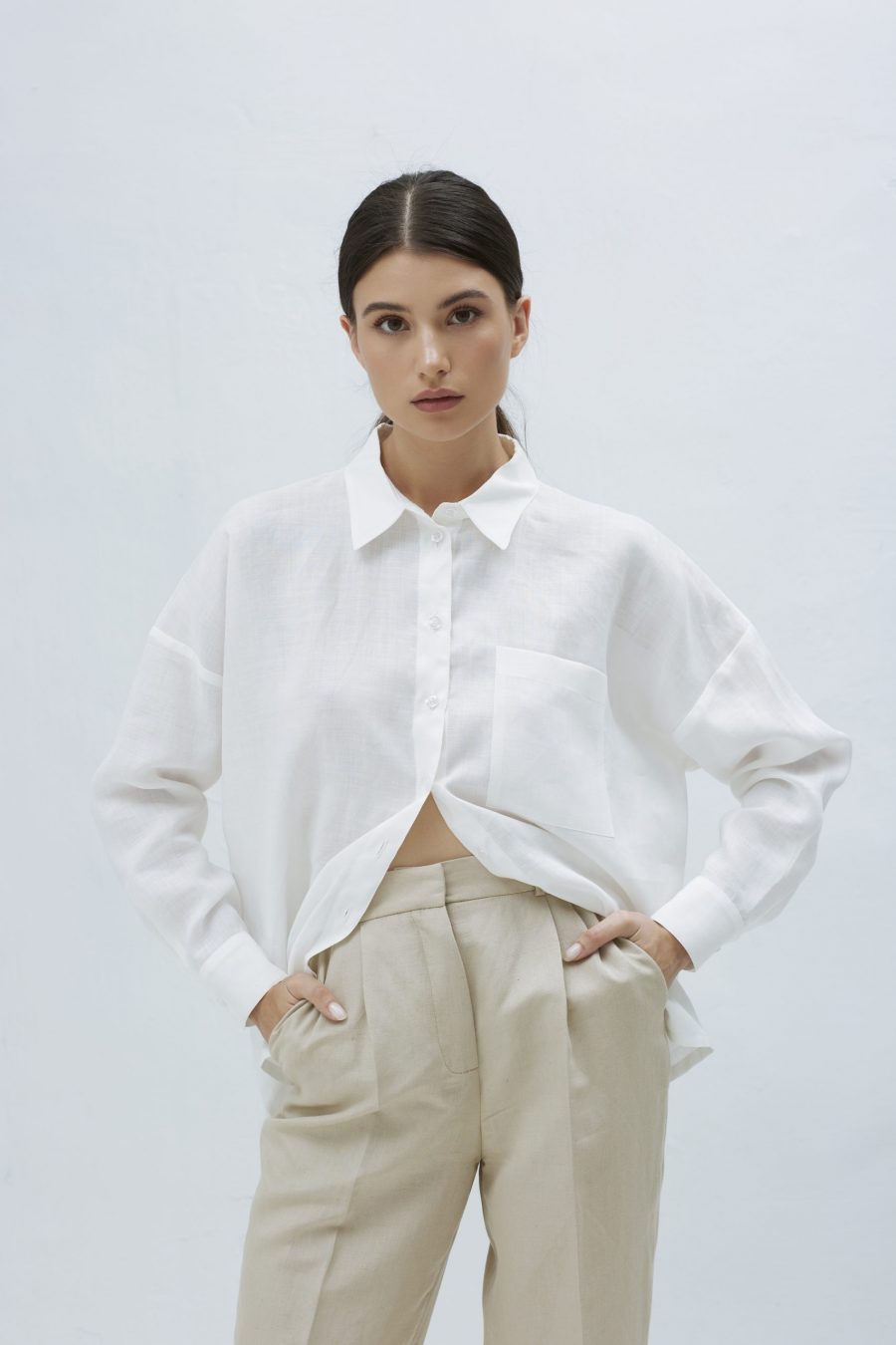 White Stone linen oversized shirt