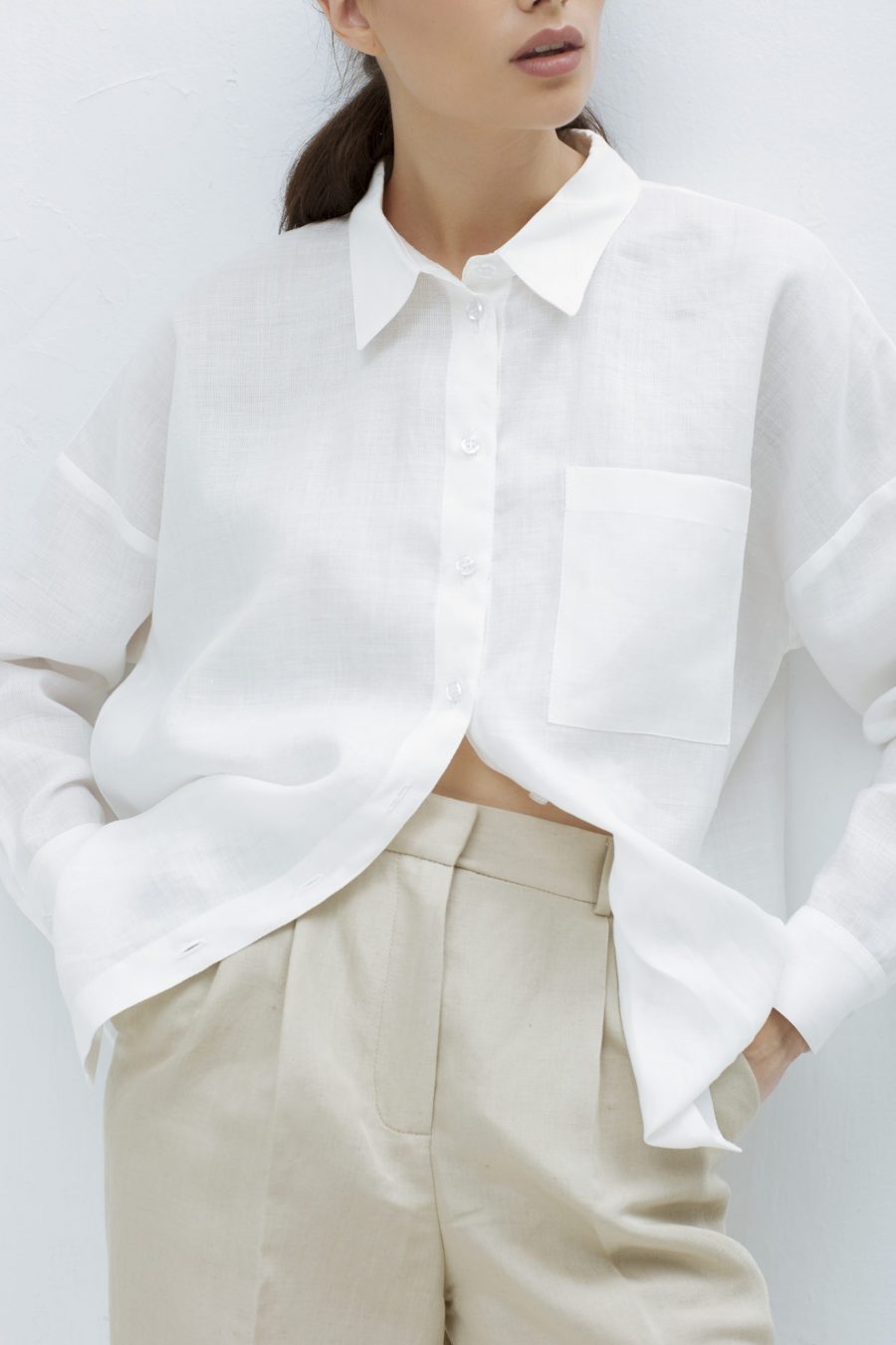 White Stone linen oversized shirt