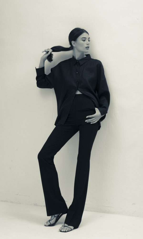 Black Linen oversized shirt