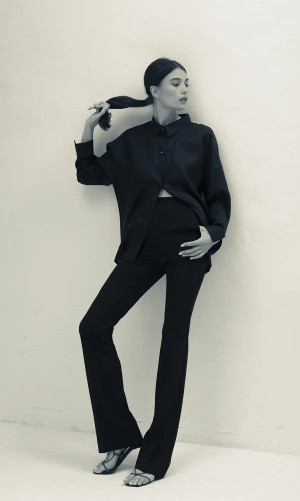 Black Linen oversized shirt