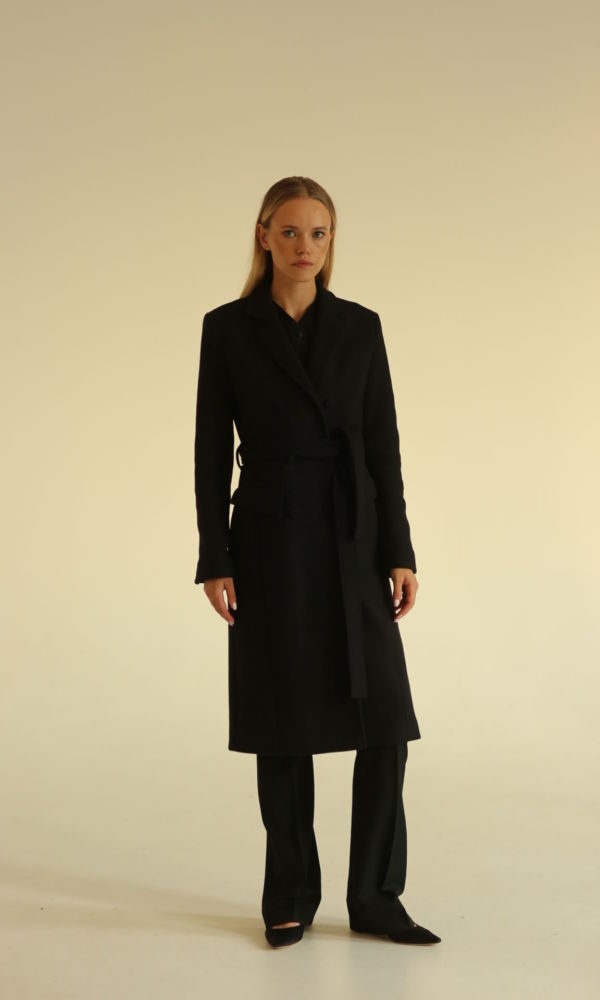 Strong Black wool coat N23